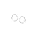 Sterling Silver Rhodium Plated Thin and Small Polished Hoop Earrings (2x10mm)