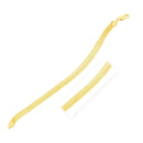 14k Yellow Gold 7 inch Three Strand Herringbone Chain Bracelet (1.80 mm) | - Forever in Harmony