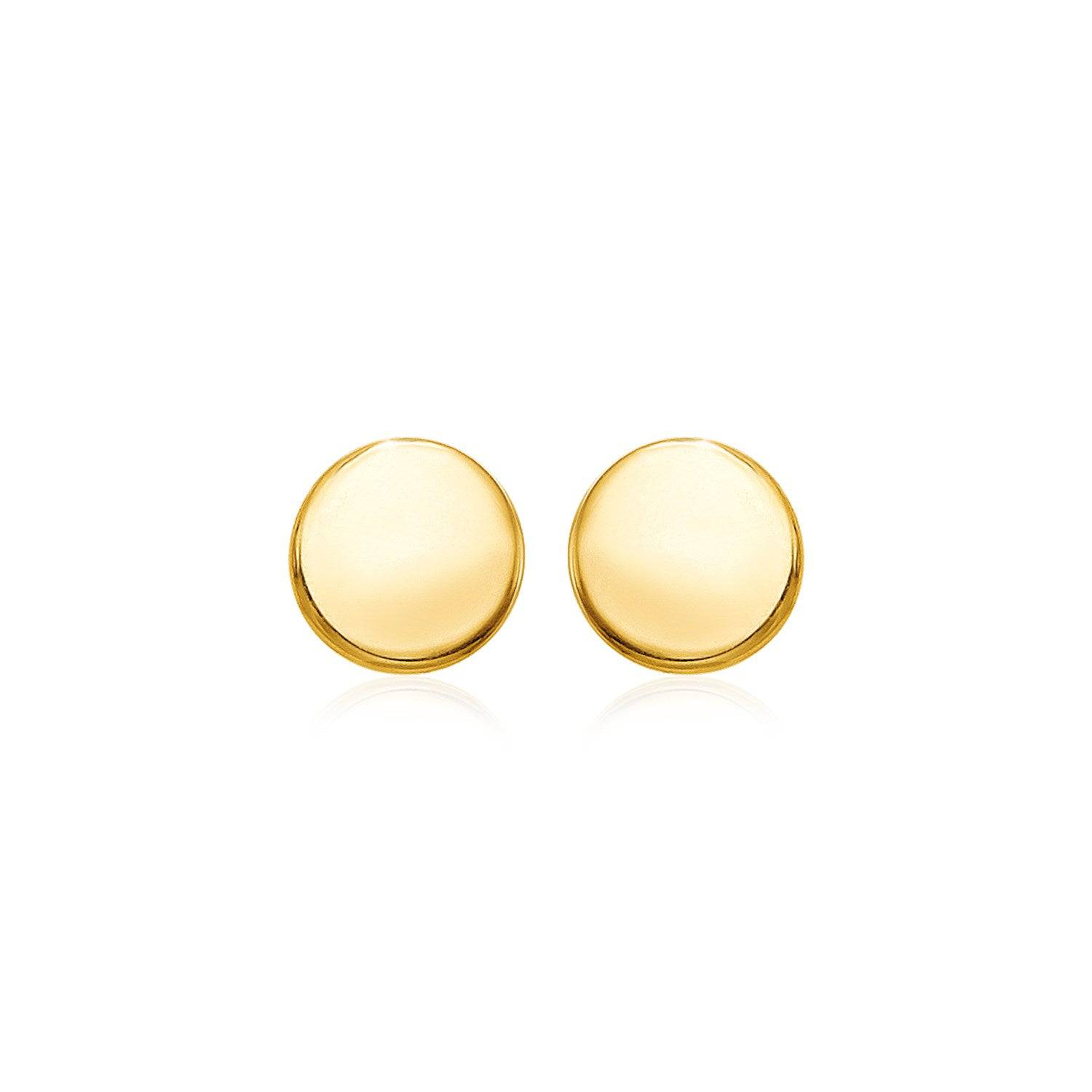 14k Yellow Gold Polished Round Post Earrings(5.5mm)