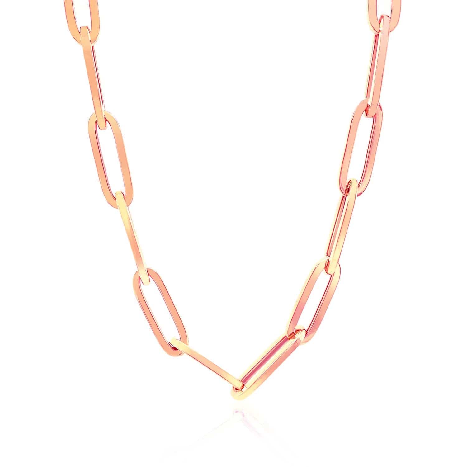 14K Rose Gold Wide Paperclip Chain (6.10 mm)