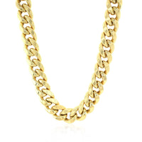 14k Yellow Gold Semi Solid Miami Cuban Chain (10.70 mm)