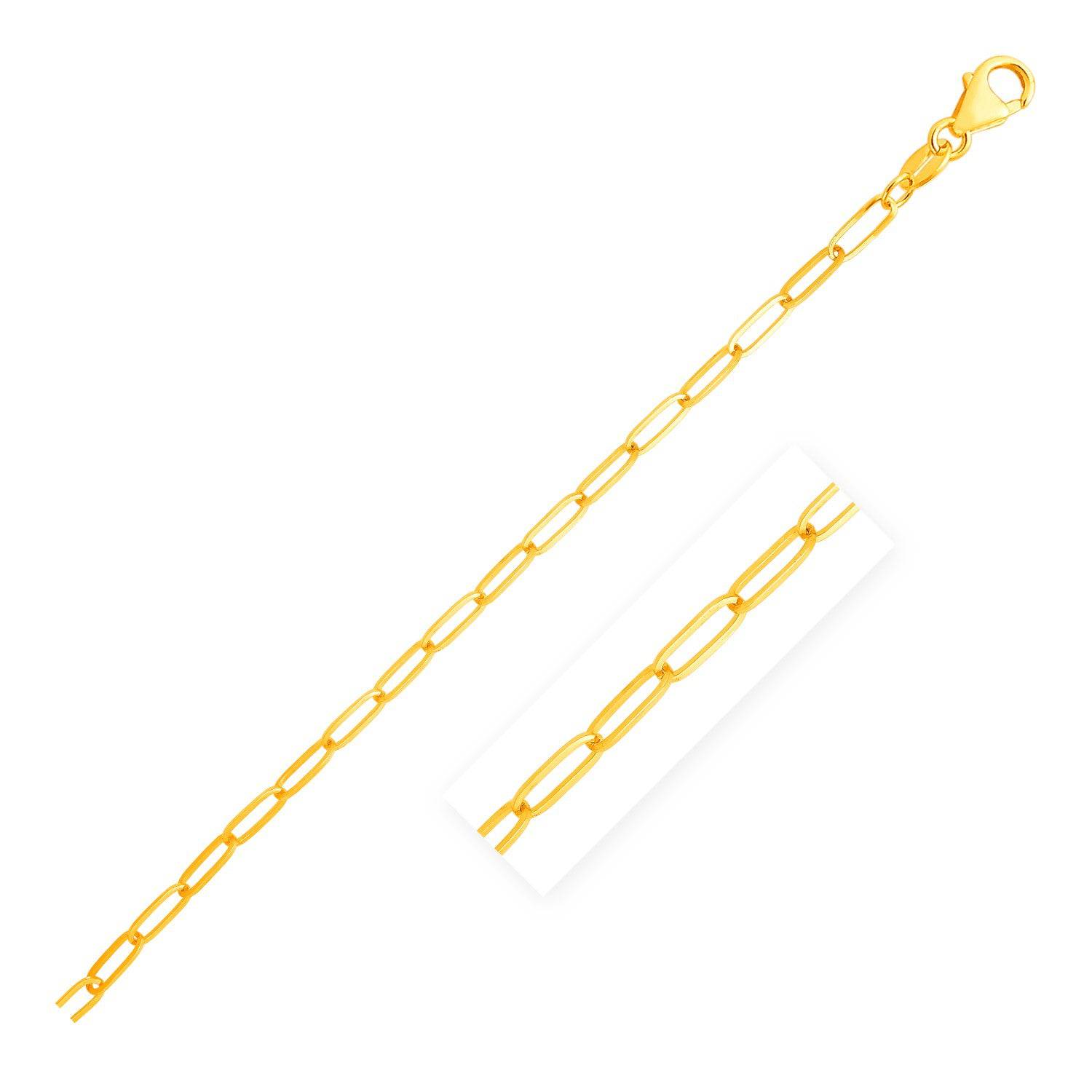 14K Yellow Gold Paperclip Bracelet  (3.50 mm) |