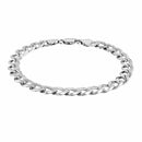 Rhodium Plated Sterling Silver Curb Style Bracelet (8.40 mm) | - Forever in Harmony