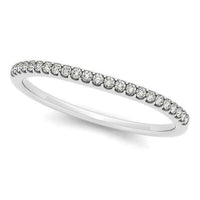 14k White Gold Scallop Setting Round Diamond Wedding Band (1/10 cttw) - Forever in Harmony