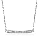 14k White Gold Necklace with Gold and Diamond Bar (1/10 cttw) - Forever in Harmony