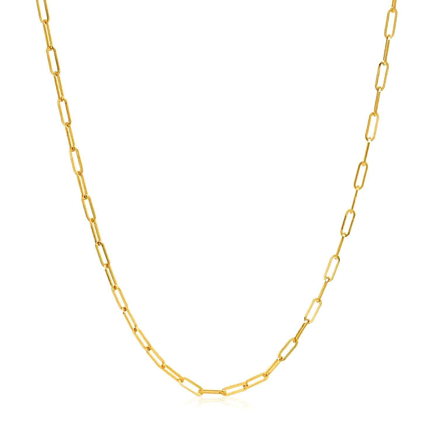 14k Yellow Gold Adjustable Paperclip Chain (1.50 mm)