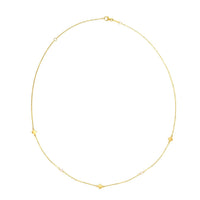 14k Yellow Gold Pearl Clover Necklace