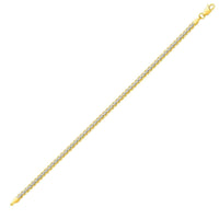 Two-Toned Fine Wheat Chain Bracelet in 10k Yellow and White Gold (3.00 mm) | - Forever in Harmony