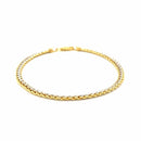 Two-Toned Fine Wheat Chain Bracelet in 10k Yellow and White Gold (3.00 mm) | - Forever in Harmony