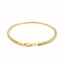 Two-Toned Fine Wheat Chain Bracelet in 10k Yellow and White Gold (3.00 mm) | - Forever in Harmony