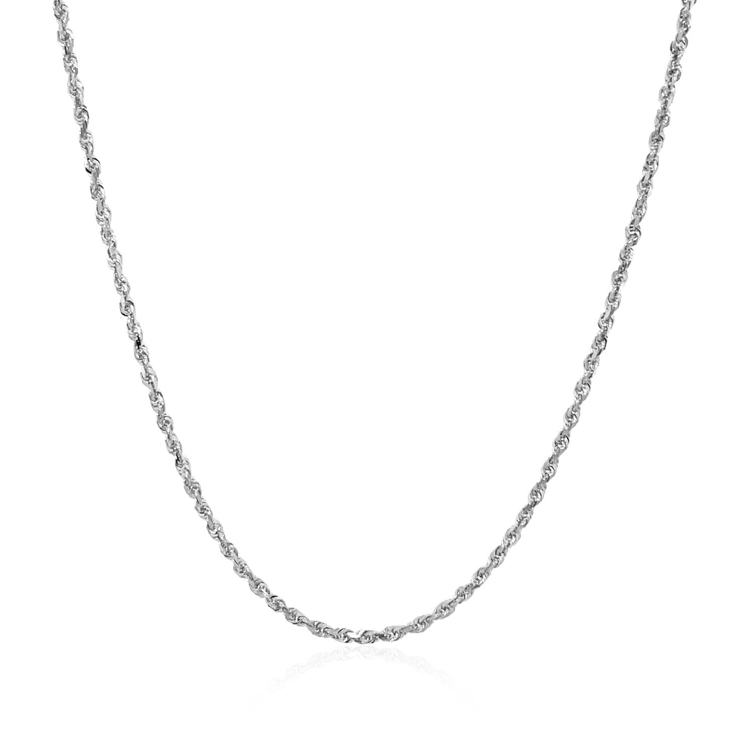 10k White Gold Solid Diamond Cut Rope Chain (1.40 mm) | 22''