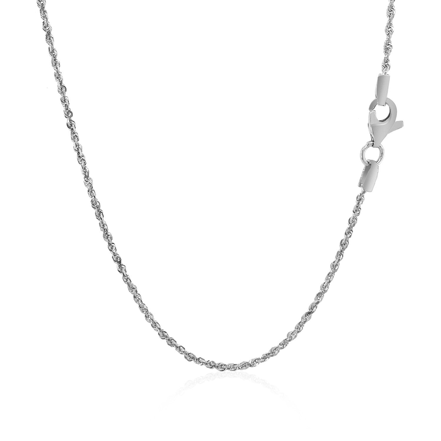 10k White Gold Solid Diamond Cut Rope Chain (1.40 mm) | 22''