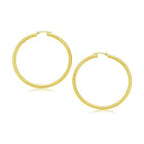 10k Yellow Gold Polished Hoop Earrings (3x30mm)