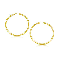 10k Yellow Gold Polished Hoop Earrings (3x30mm)