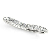 14k White Gold Round Pave Setting Curvy Diamond Wedding Band (1/4 cttw) - Forever in Harmony