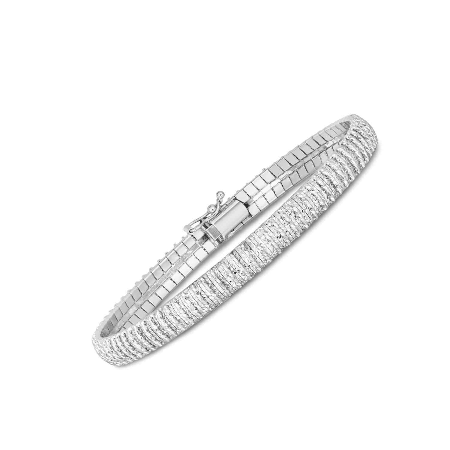 14k White Gold Diamante Flex Bracelet (5.80 mm) |