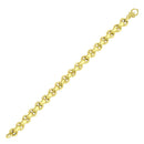 14k Yellow Gold Rolo Design Shiny Bracelet (9.75 mm) | 8''