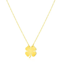 14K Yellow Gold Four Leaf Clover Necklace