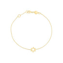 14k Yellow Gold Star of David Bracelet