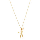 14k Yellow Gold High Polish Dragonfly Necklace