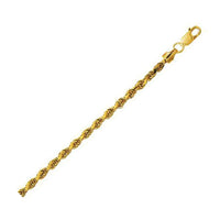 14K Yellow Gold Hollow Diamond Cut Rope Chain (3.2 mm)