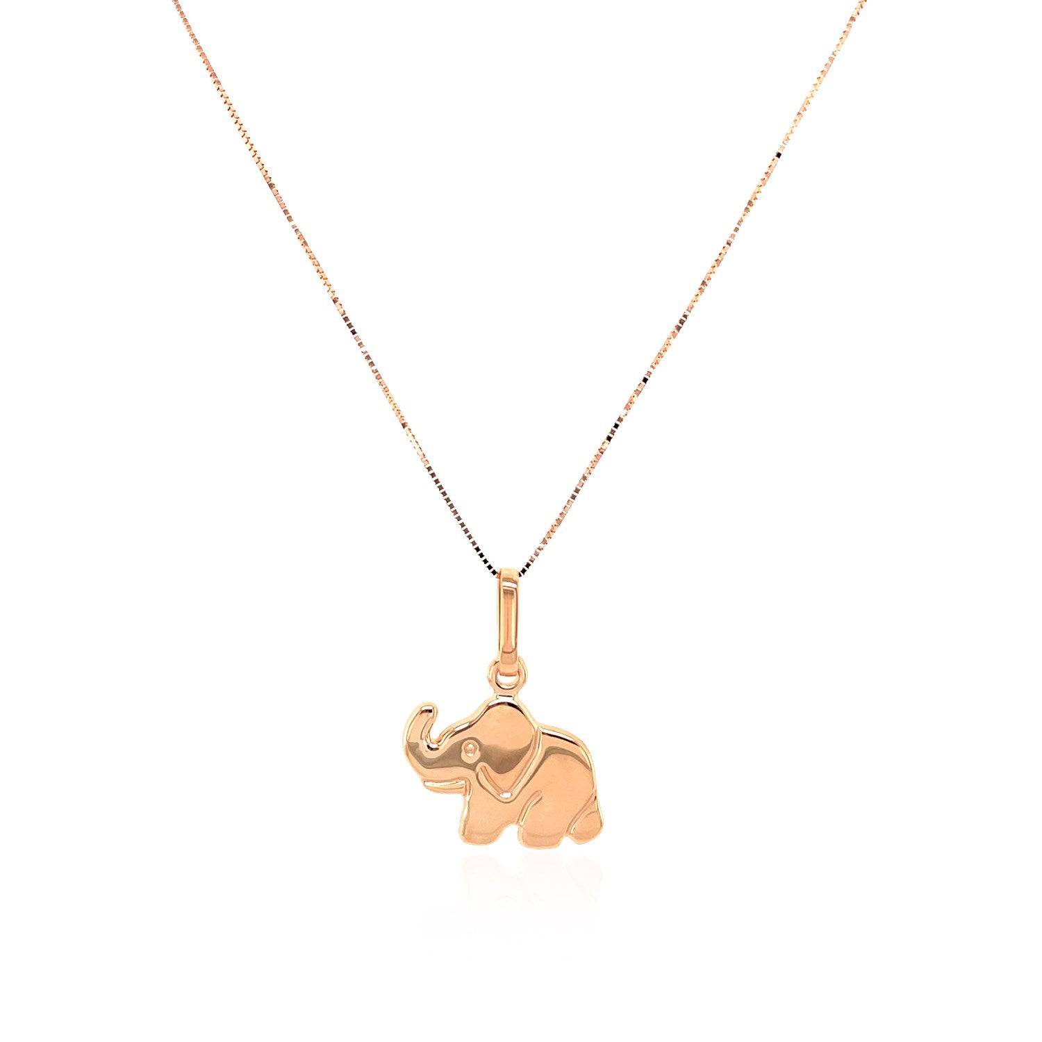 Elephant Pendant in 10k Rose Gold