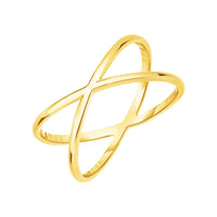 14k Yellow Gold Polished X Profile Ring