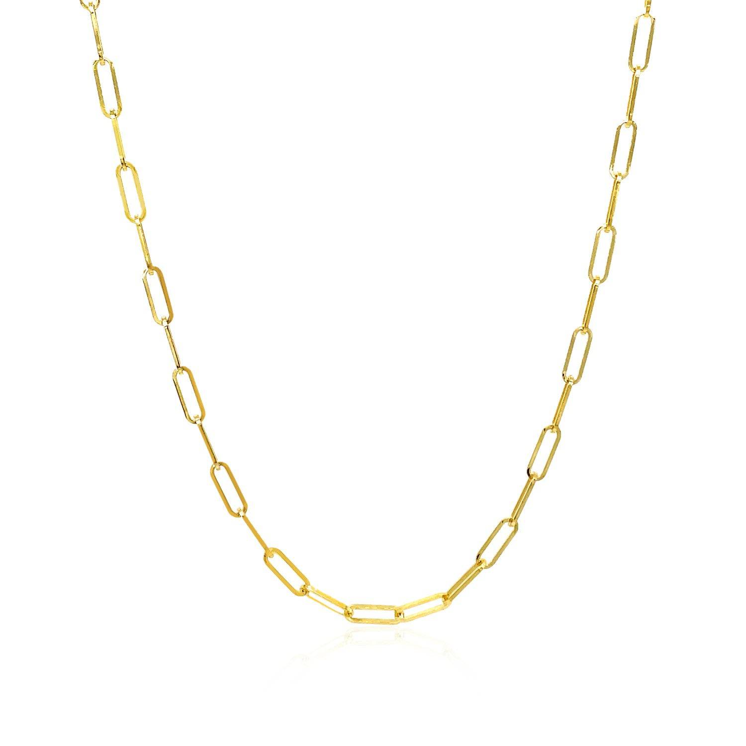 14K Yellow Gold Delicate Paperclip Chain (2.1 mm) |