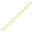 14k Yellow Gold Bracelet with Polished Oval Links (10.00 mm) | - Forever in Harmony