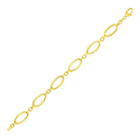 14k Yellow Gold Bracelet with Polished Oval Links (10.00 mm) | - Forever in Harmony