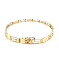 14k Yellow Gold Fancy Greek Key Motif Bracelet (6.35 mm) | 7.25''