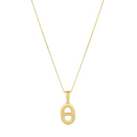 Polished Puff Mariner Link Necklace in 14K Yellow Gold