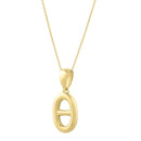 Polished Puff Mariner Link Necklace in 14K Yellow Gold