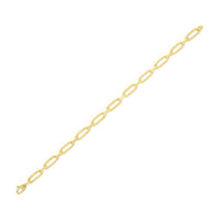 14k Yellow Gold 7 1/4 inch Bombay Paperclip Chain Bracelet (4.60 mm) - Forever in Harmony