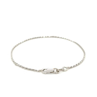 2.0mm 14k White Gold Diamond Cut Rope Anklet | 10''