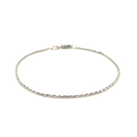 2.0mm 14k White Gold Diamond Cut Rope Anklet | - Forever in Harmony