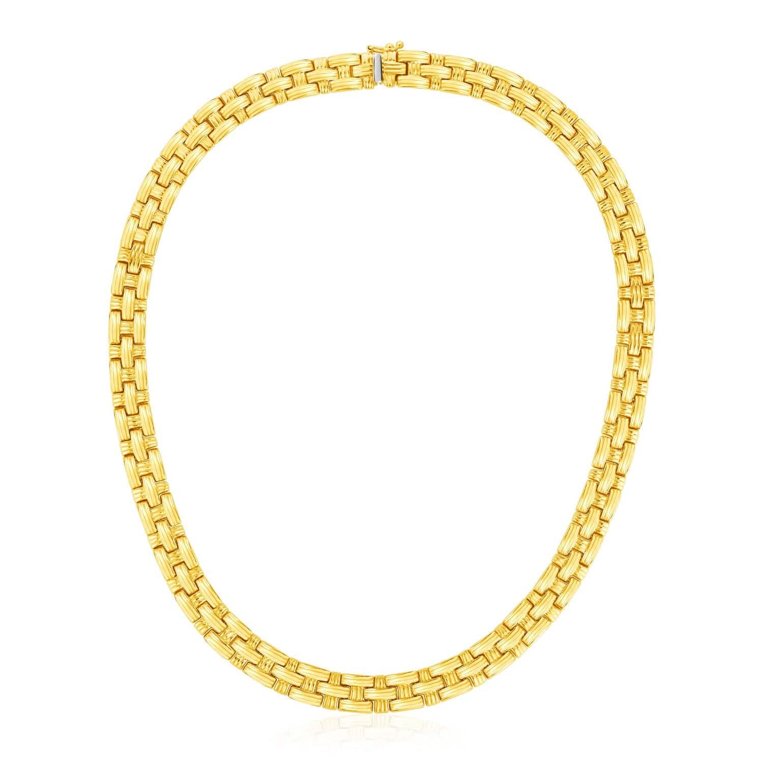 14k Yellow Gold Basket Weave Necklace |