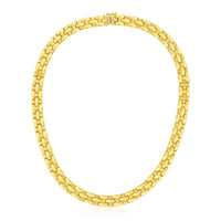 14k Yellow Gold Basket Weave Necklace | 17''