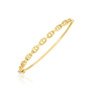 14k Yellow Gold High Polish Puffed Mariner Link Bangle (4.60 mm) | - Forever in Harmony