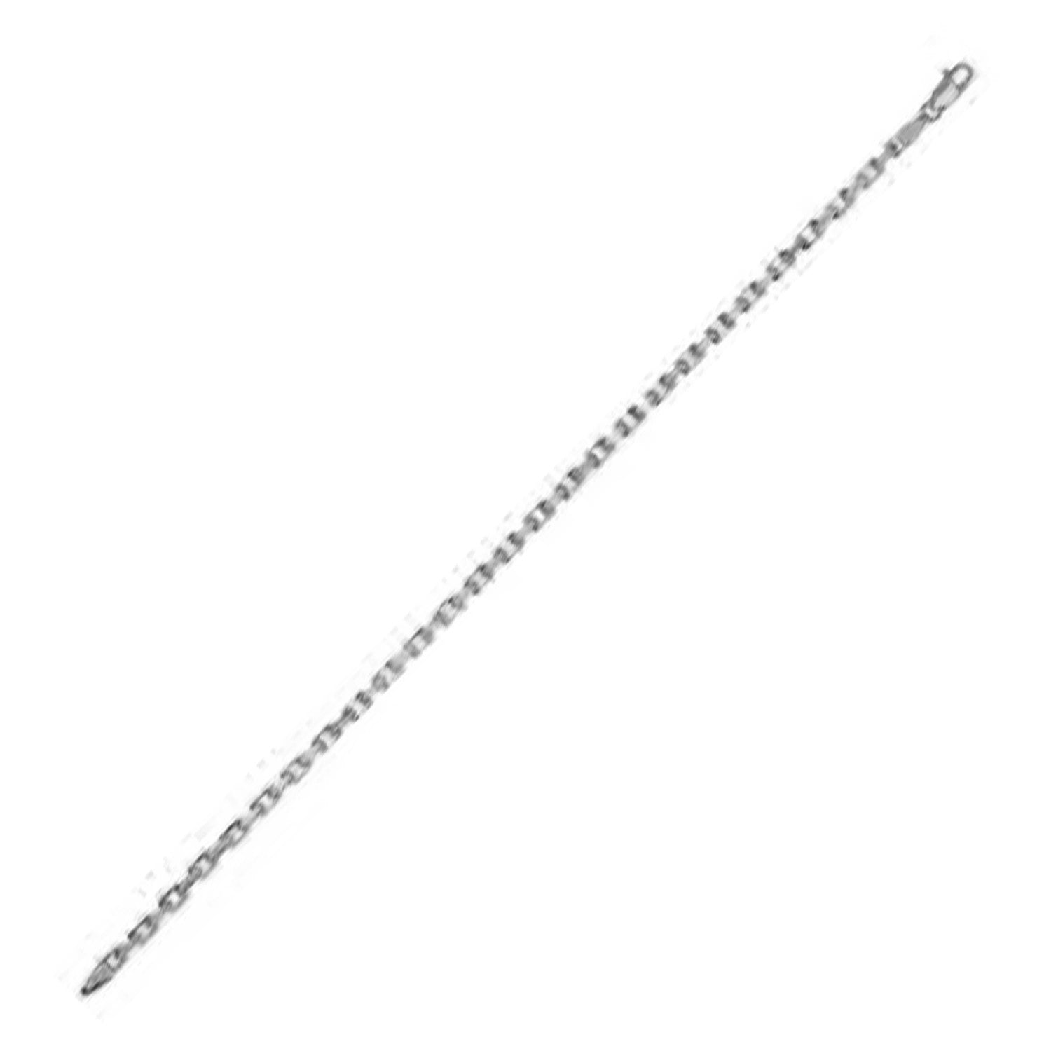 14k White Gold French Cable Chain Bracelet  (2.50 mm) |