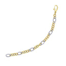 14k Two-Tone Gold Rope Motif Oval and Round Link Chain Bracelet (8.80 mm) | 7.25''