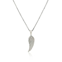 Sterling Silver with Large Textured Angel Wing Pendant