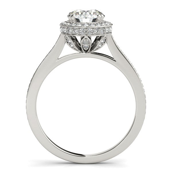 14k White Gold Classic Channel Slim Shank Diamond Engagement Ring (2 cttw)