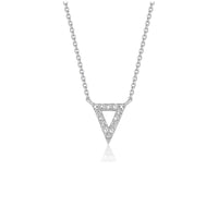 Diamond Inverted Triangle Pendant in 14k White Gold - Forever in Harmony