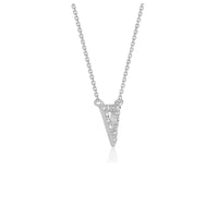 Diamond Inverted Triangle Pendant in 14k White Gold - Forever in Harmony