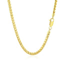 14k Yellow Solid Gold Diamond Cut Round Franco Chain (3.10 mm)