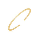 14k Yellow Gold High Polish Bead Cuff Bangle (3.00 mm)