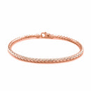 14k Rose Gold Fancy Weave Motif Bangle (3.40 mm) | - Forever in Harmony