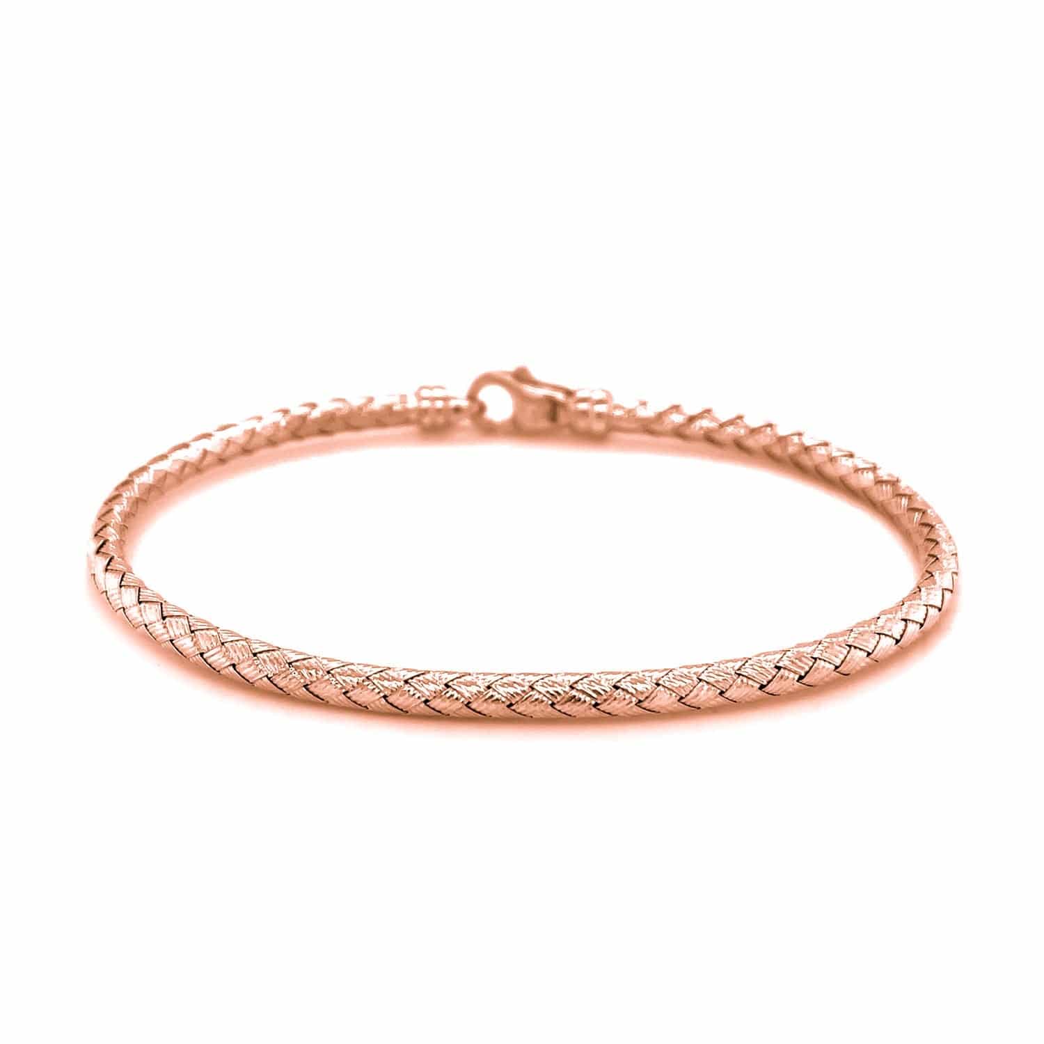 14k Rose Gold Fancy Weave Motif Bangle (3.40 mm) |