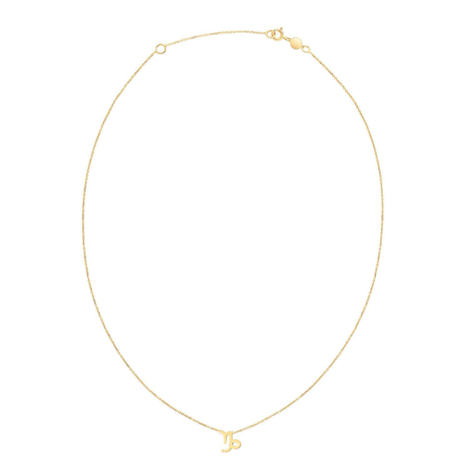 14K Yellow Gold Capricorn Necklace